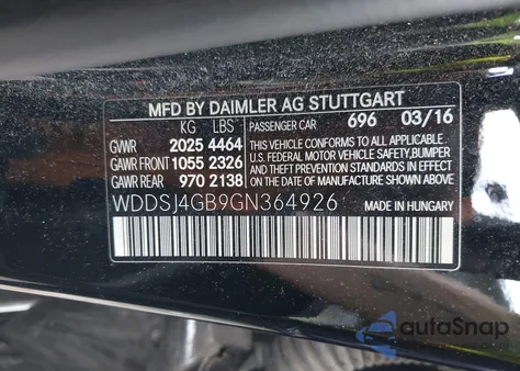 2016 Mercedes-Benz Cla 250 4Matic z USA, uszkodzony, nr VIN WDDSJ4GB9GN364926